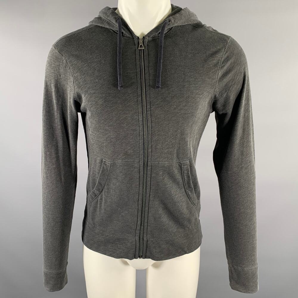 JAMES PERSE Size XS Grey Heather Supima Cotton Zip Up Hoodie